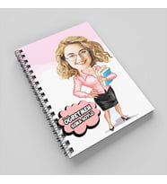 Kadın Öğretmene Hediye Karikatürlü Defter
