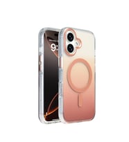 Apple iPhone 17 Uyumlu Kılıf M-safe Şarj Özellikli Transparan Renk Geçişli Zore Toros Kapak (Rose Gold Altın)