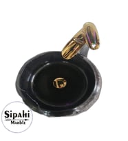 Toros Siyah Dikey Patlatma Mini Lavabo