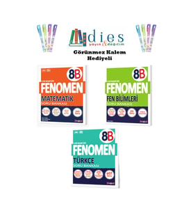 Fenomen 8. Sınıf Matematik-Fen Bil.-Türkçe Soru Bankaları (B SET) ( 3 Kitap )
