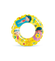 Sarı Basklı Simit 61 cm (6-10 Yaş) Yüzme Simidi Havuz Deniz Şişme Yüzücü  Sea Ring Pool