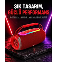 RGB LED Işıklı 20W Taşınabilir Bluetooth Hoparlör IPX6 Suya Dayanıklı