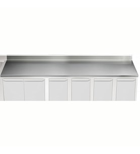 Electrolux Professional Üst Tabla, Sırtlı, 3600 Mm, 1,5 Mm Kalınlıkta Üst Tabla 18 Mm Kalınlığında Ses Sönümlendirici Malzeme Ve Ayrıca 2 Paslanmaz Kayıtla Güçlendirilmiştir - Modular Line TPLA36A