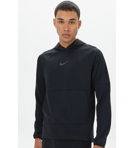 Nike Pro Dri Fit Fleece Pullover Hoodie Erkek Kapüşonlu Sweatshirt Siyah