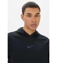 Nike Pro Dri Fit Fleece Pullover Hoodie Erkek Kapüşonlu Sweatshirt Siyah