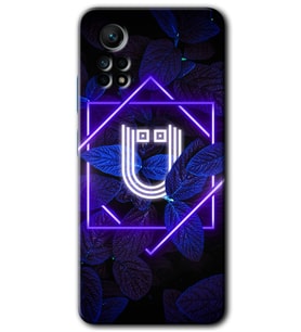 Redmi Note 12 Pro 4G Kılıf HD Desen Baskılı Kılıf - Dark Neon Yaprak Ü Harfi