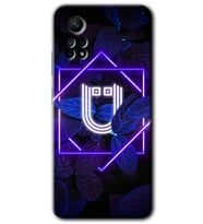 Redmi Note 12 Pro 4G Kılıf HD Desen Baskılı Kılıf - Dark Neon Yaprak Ü Harfi
