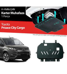 Toyota Proace City Cargo Çelik Karter Muhafaza Koruma 2018 2019 2020 2021 2022 2023
