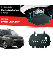 Toyota Proace City Cargo Çelik Karter Muhafaza Koruma 2018 2019 2020 2021 2022 2023