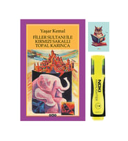 Filler Sultanı ile Kırmızı Sakallı Topal Karınca - Yaşar Kemal - Sarı Fosforlu Kalem - Defterli Seti (Renksiz)