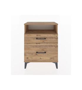 Arges Komodin Tek Raflı 2 Çekmeceli 60x30x80 Çam-Çam