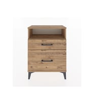 Arges Komodin Tek Raflı 2 Çekmeceli 60x30x80 Çam-Çam
