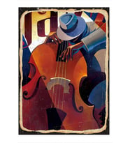 Jazz Müzik Ve Konturbas Modern Mdf Tablo 35cm X50cm