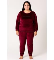 Kadın Büyük Beden 13212 Kadife Pijama Takımı