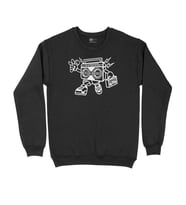 Boom Box Beyaz Robotlu Siyah Sweatshirt