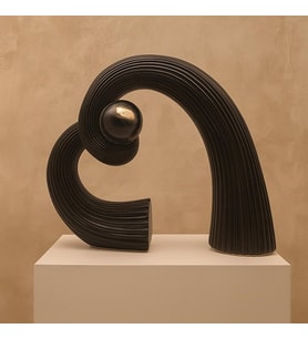 Modern Siyah Abstrakt Heykel Zarif Minimalist Dekor Oturma Odas TV Masaüstü Ofis Dekorasyon 19cm