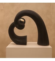 Modern Siyah Abstrakt Heykel Zarif Minimalist Dekor Oturma Odas TV Masaüstü Ofis Dekorasyon 19cm