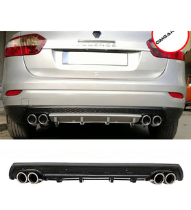 Renault Fluence Siyah Difüzör Çiftli Yuvarlak Egzoz Görünümlü D Tip Difizör 2009-2016