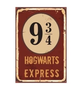 Vintage Harry Potter Hogwart Express Ahşap Poster, Sıcak ve Nostaljik Dekor