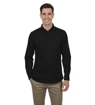 Erkek Spor Slim Fit Uzun Kol Petek Fitilli Gömlek BGL-ST04824 (Siyah)