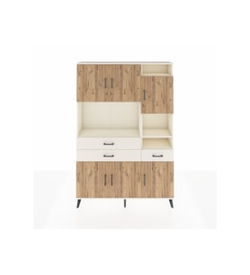 Arges Dolap 10 Raflı 3 Çekmeceli 6 Kapaklı 132x30x195 Aytaşı-Çam/Aytaşı
