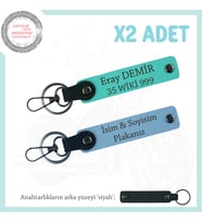 Hız Aşıkları İçin, İsim Ve Plaka Yazılı Özel 2'li Anahtarlık, Hediyelik Hatıra Set, Mavi-Turkuaz-Syh