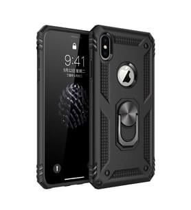 Apple İphone Xs Max Kılıf Sofya Yüzüklü Silikon Kapak - Siyah