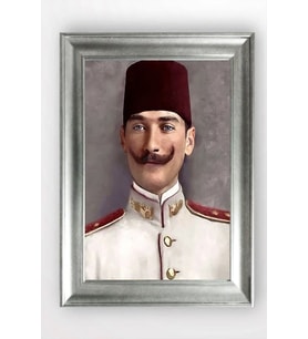 Gümüş Çerçeveli Atatürk Tablo a300