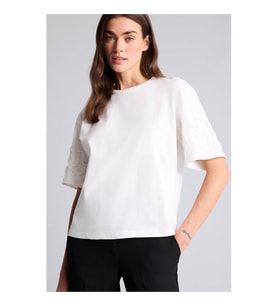 Defacto 26Y801003099 Ekru Kadın T-Shirt G9552AX/ER105