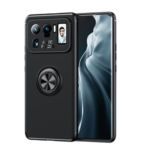 Xiaomi Mi 11 Ultra Kılıf Zore Ravel Yüzüklü Silikon Kılıf (Siyah)
