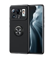 Xiaomi Mi 11 Ultra Kılıf Zore Ravel Yüzüklü Silikon Kılıf (Siyah)
