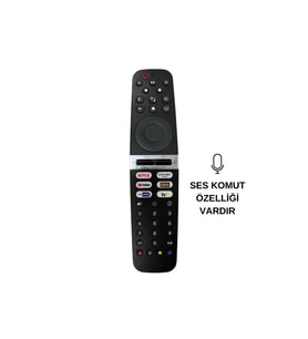 ARÇELİK-BEKO-GRUNDIG GR-V3 SES KOMUTLU NETFLIX-YOUTUBE-BEIN-EXXEN-TV+ LCD LED TV KUMANDASI (Siyah)