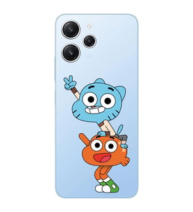 Xiaomi Redmi 12 Uyumlu Uyumlu Gumball & Darwin Tasarımlı Şeffaf Telefon Kılıfı