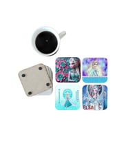 Ghostbastır Design Elsa Dekoratif Ahşap Bardak Altlığı Seti 075