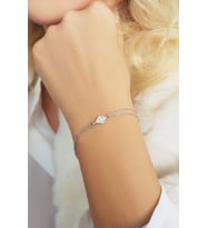 Vaoov 925 Ayar Gümüş Baklava Bileklik (Gold)