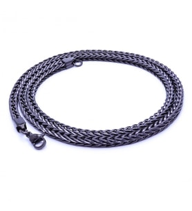 Oval Kral Bakla Örgülü Çelik Kolye 4Mm 3183CEK024