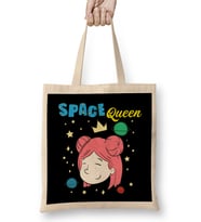 Cute Space Queen Exploring Outer Space Astronaut Bez Çanta Uzun Saplı
