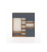 Arges Gardrop 11 Raflı Tek Çekmeceli 7 Kapaklı 220x30x243 Çam-Antrasit