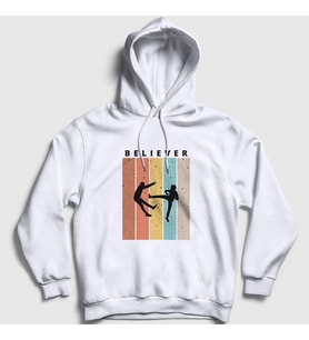 Presmono Unisex Beyaz Believer Imagine Dragons Kapüşonlu Sweatshirt 395127tt