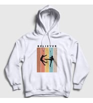Presmono Unisex Beyaz Believer Imagine Dragons Kapüşonlu Sweatshirt 395127tt