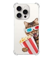 PrintiFy Apple iPhone 15 Pro Uyumlu Kedi 1 Baskılı Şeffaf Köşe Korumalı Antişok Kılıf