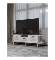 Tv Sehpası Mira Gümüş 5033 Beyaz 160 Cm 35 Cm 50 Cm