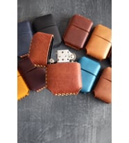 Nikuracraft Kişiye Özel Zippo Çakmak Deri Kılıfı Zippo Klasik ve Zippo Armor Uyumlu El Yapımı Deri Zippo Kılıfı (Kiremit)