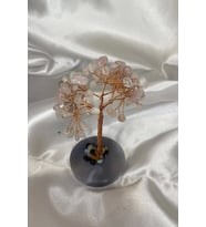 Doğaltaş Pembe Kuvars Taşı Doğal Taş Bakır Hayat Ağacı Stres Meditasyon Taşı