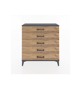 Arges Şifonyer 5 Çekmeceli 88x30x96 Antrasit-Çam