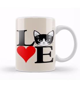 I Love Kedi Seni Seviyorum Kedi Cats Kupa Bardak Porselen