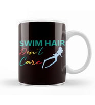 Swimming Hair Dont´s Care Swimmer Swim Girl Water Sports Kupa Bardak Porselen