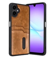 Galaxy A07 4G Sara Kartvizitli Deri Kılıf - Taba