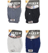 6 Lı Paket Seher Yıldızı Pamuklu Penye Düğmeli Erkek Boxer 0008 (Çok Renkli)