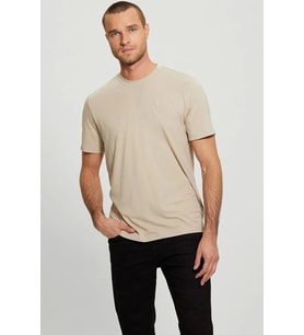Guess Erkek Hedley Logolu Bej  T-Shirt